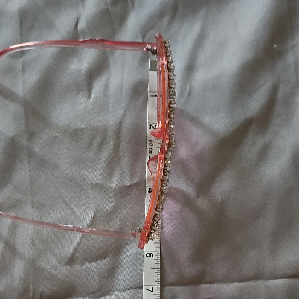 Pink Rhinestone Cat-Eye Sunglasses - Picture 3 of 6